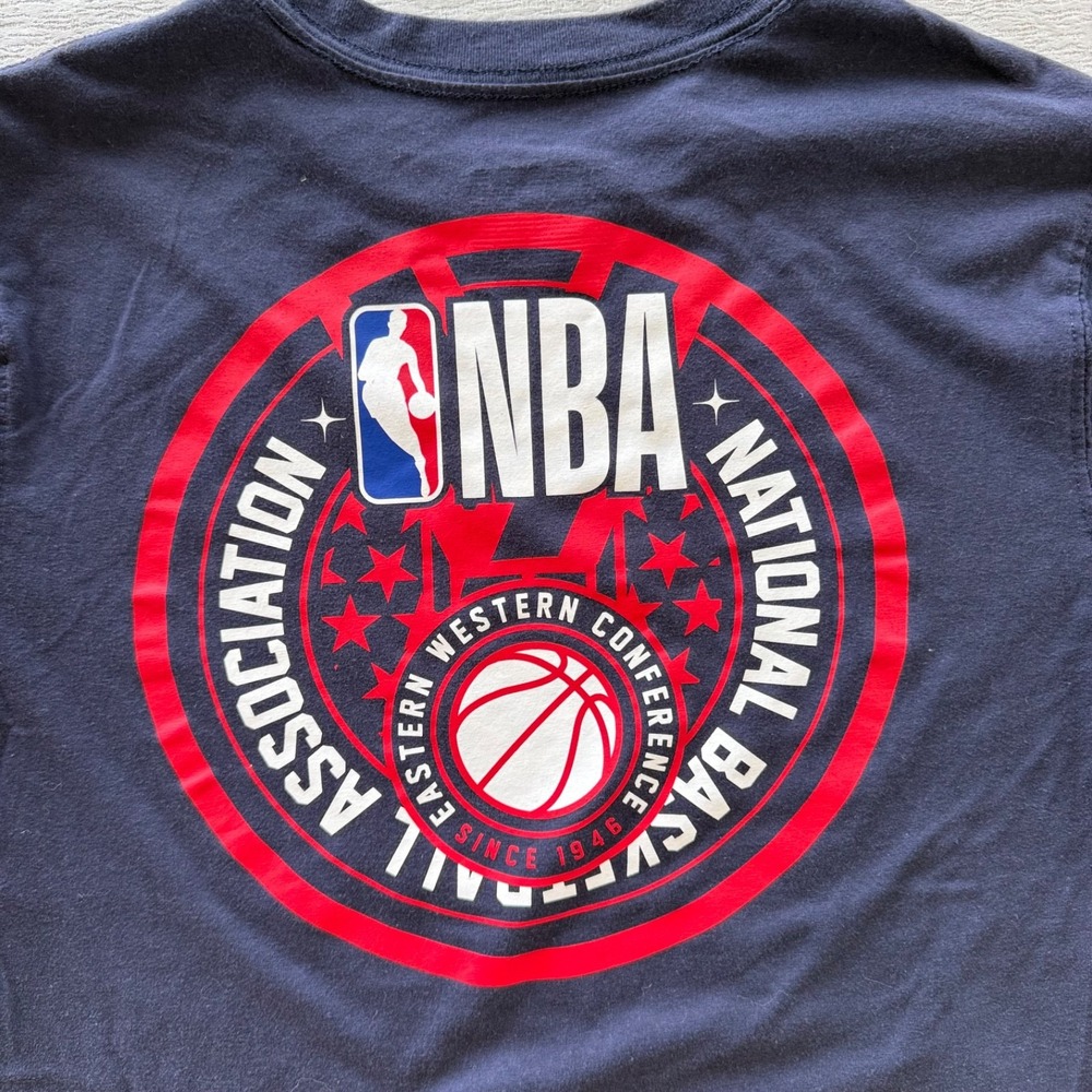 NBA Basketball National Association Logo Tshirt Mens Size Small Blue Red Graphic